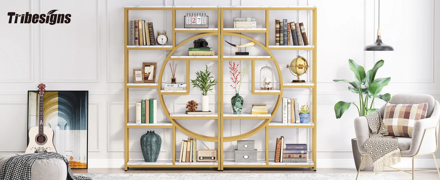 Bibliothèque Nathan — style industriel, rangement intégré, 5 niveaux, étagères ouvertes
