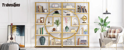 Bibliothèque Nathan — style industriel, rangement intégré, 5 niveaux, étagères ouvertes