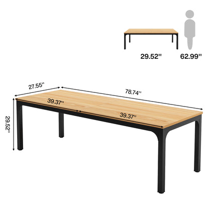Table de salle à manger Émilie — bois, style industriel, rectangulaire