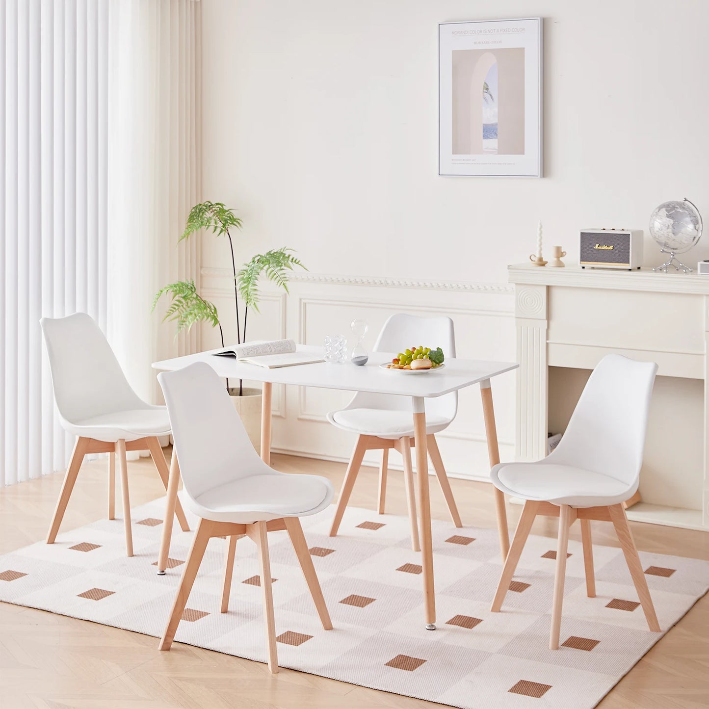 Table basse Gaëlle — finition blanche, bois, style nordique, ronde
