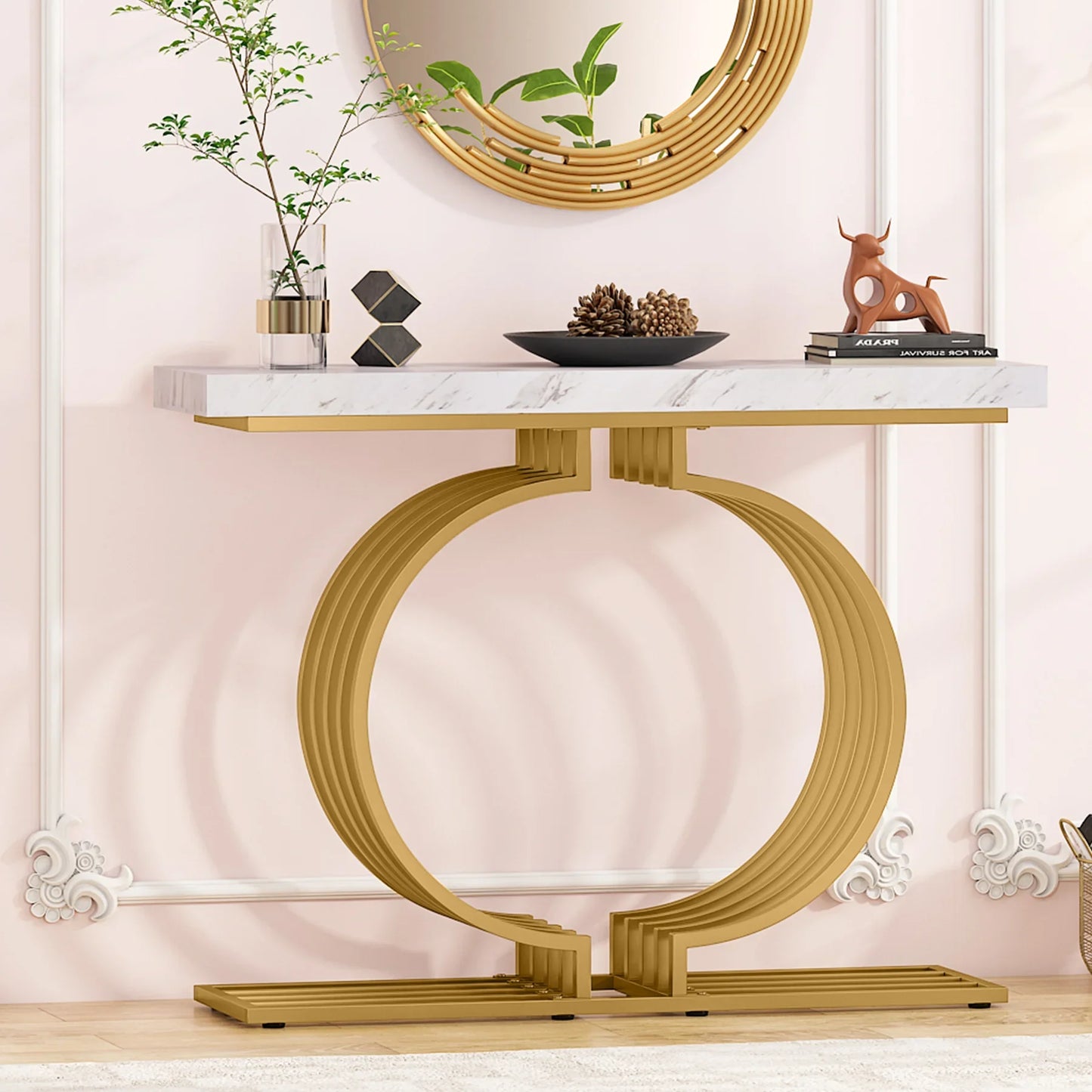 Console Maxime — finition dorée, design contemporain