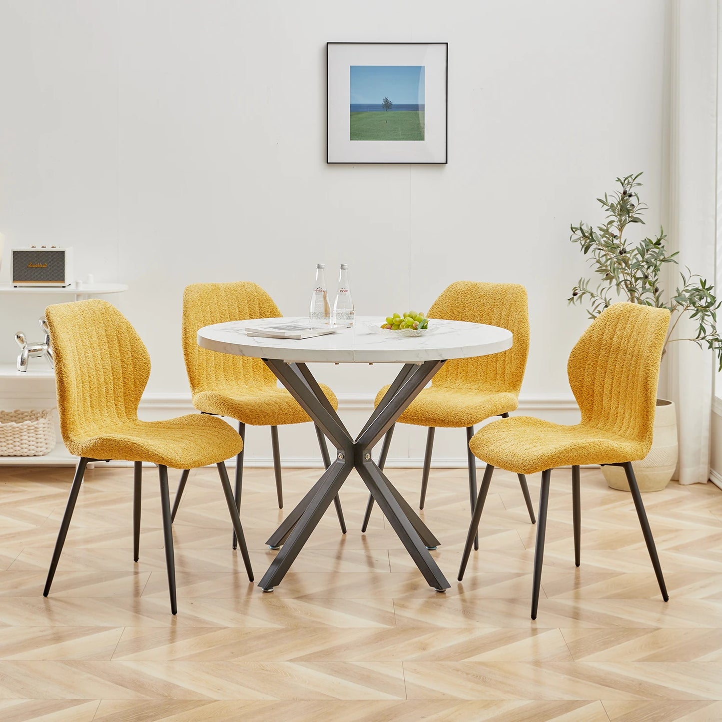 Table de salle à manger Julien — marbre, design contemporain, ronde