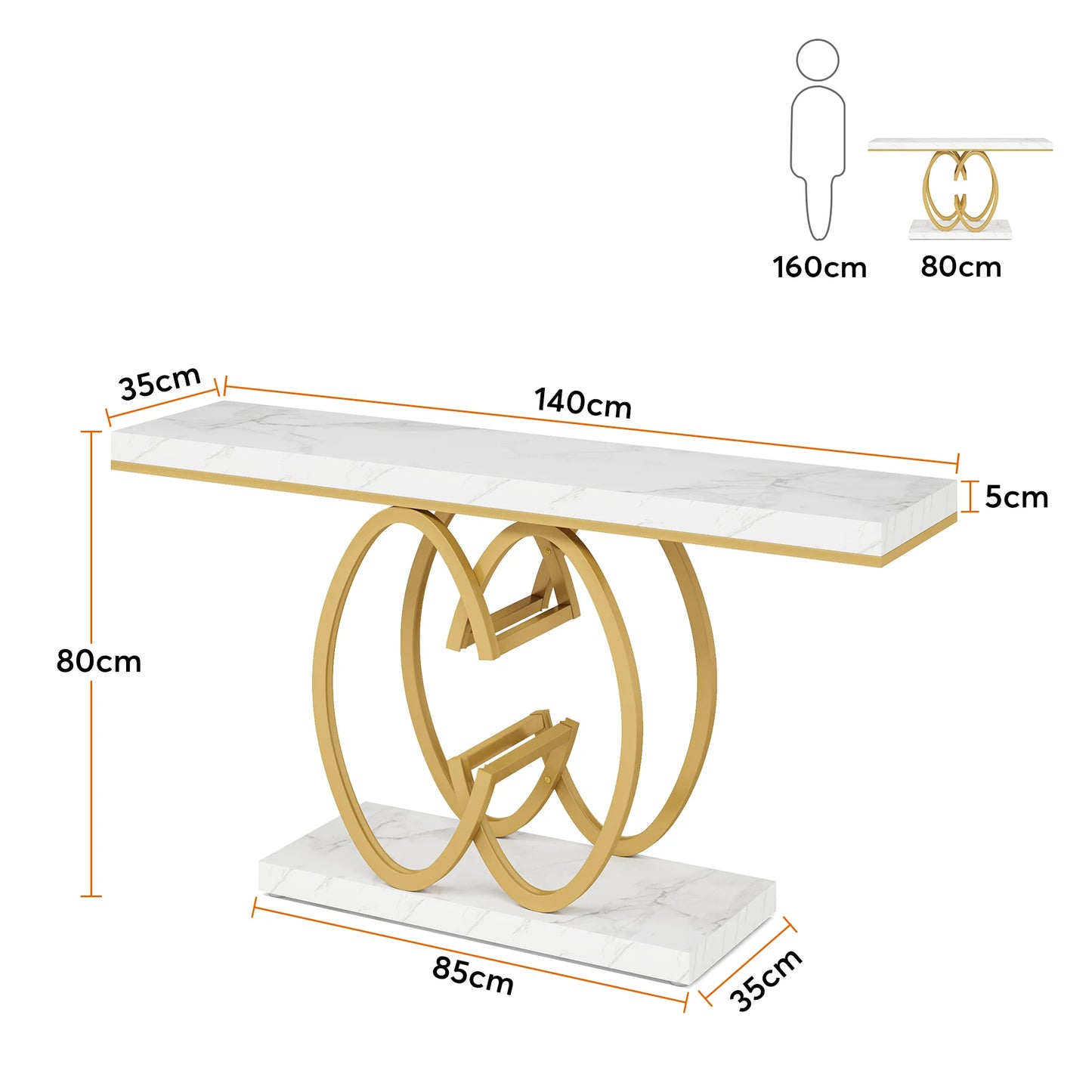 Console Maxime — finition dorée, design contemporain