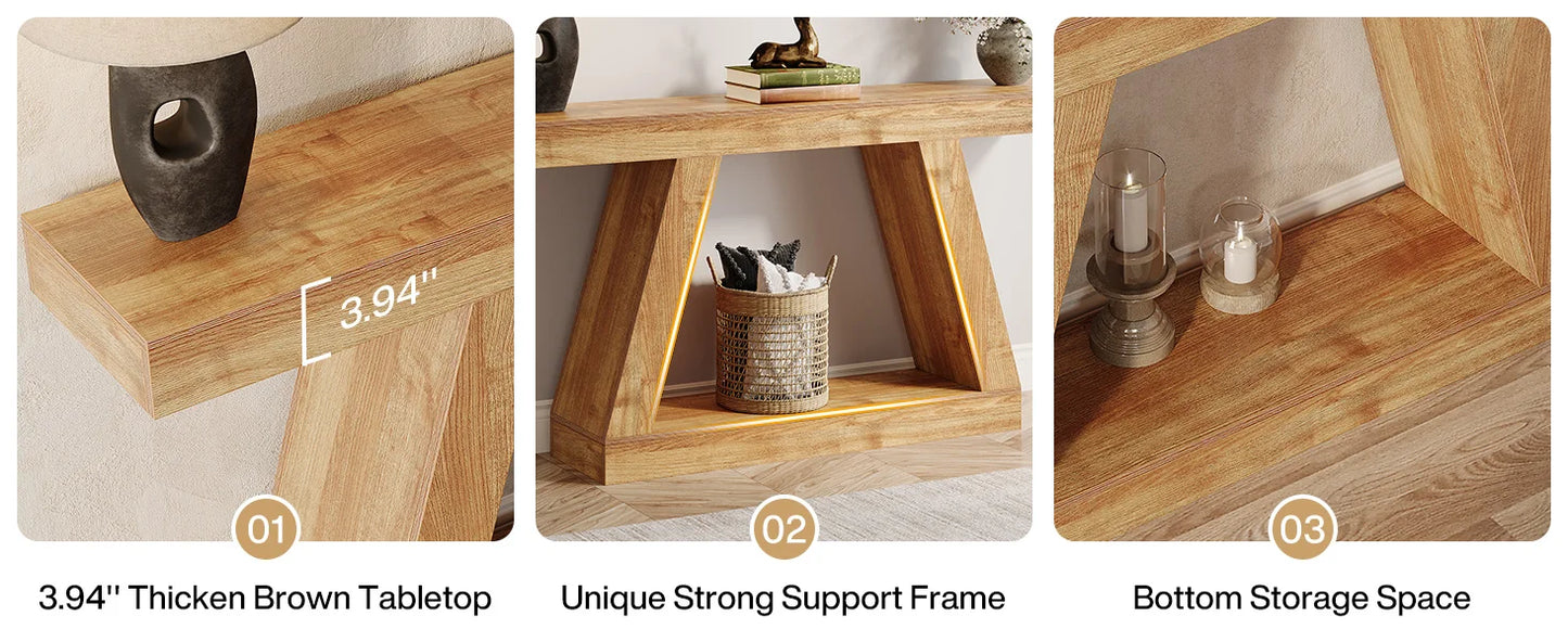Console Karine — style industriel, rangement intégré