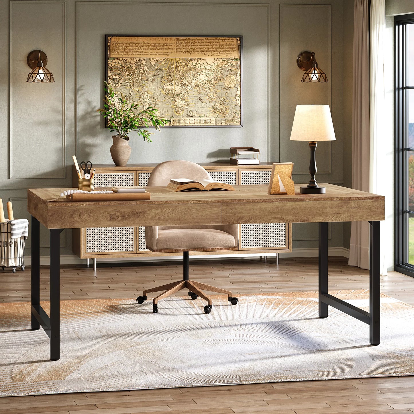 Bureau Cécile — métal, style industriel
