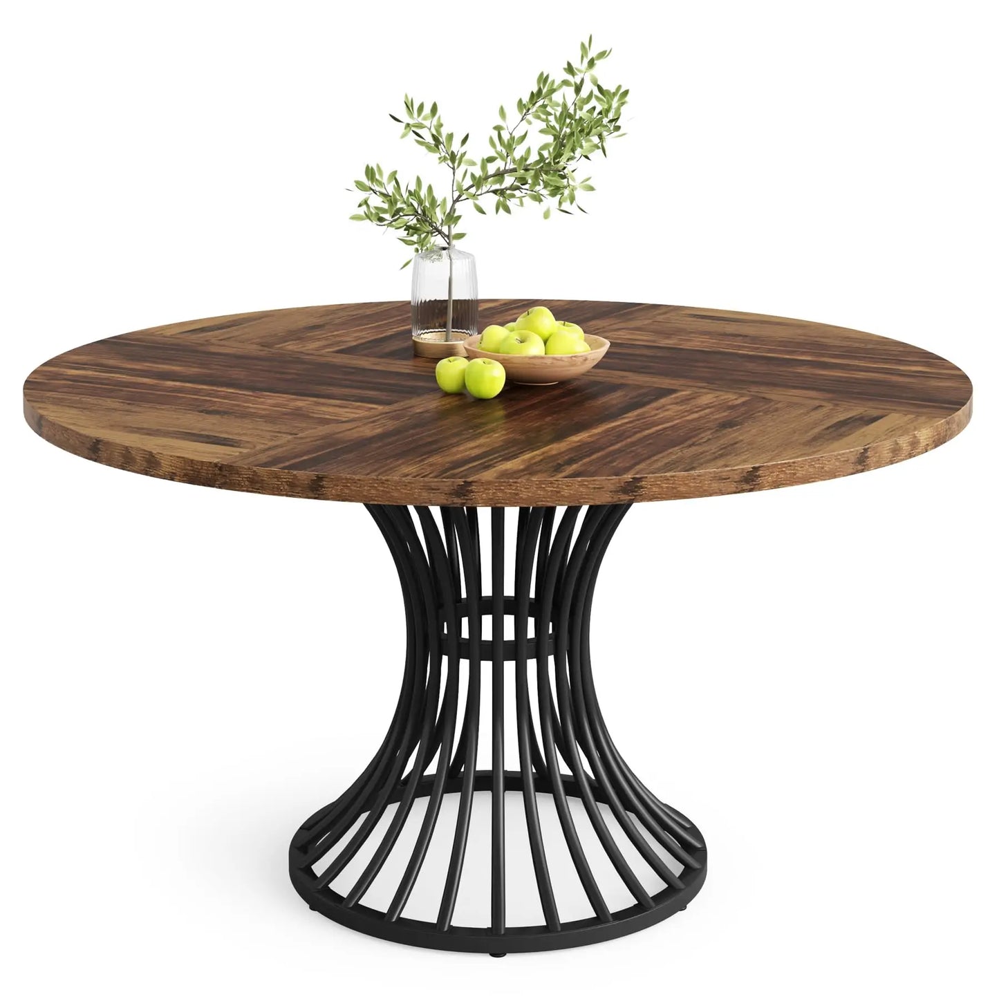 Table de salle à manger Yolande — métal, style industriel, ronde