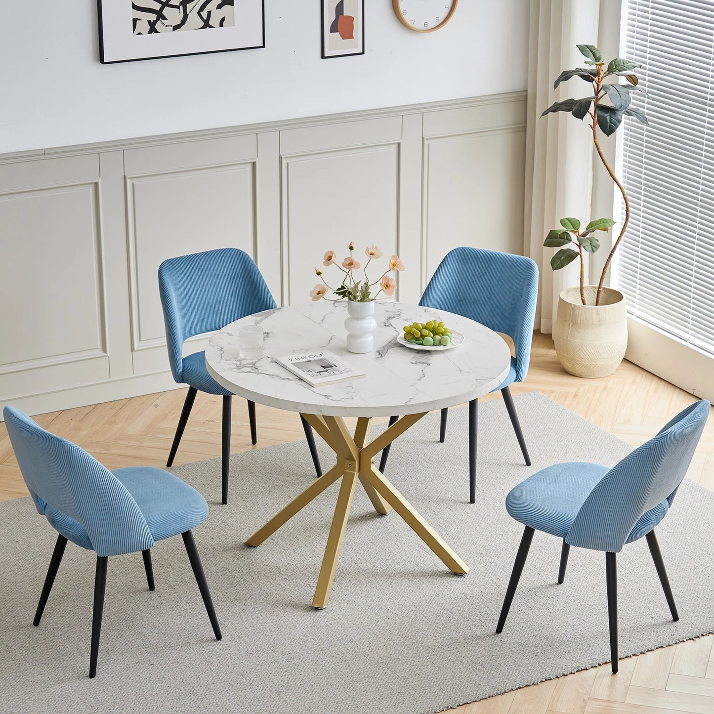 Chaise Nestor — velours, lot de 6