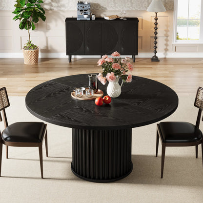 Table de salle à manger Jacinthe — finition noir, métal, ronde
