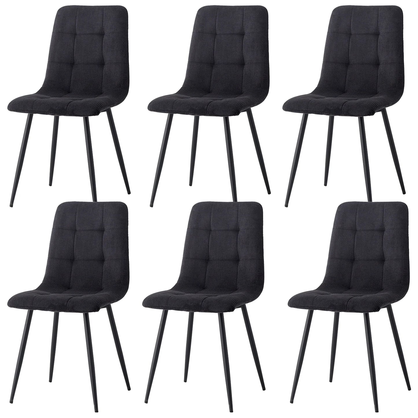 Chaise Perrine — velours, métal, design contemporain, lot de 6