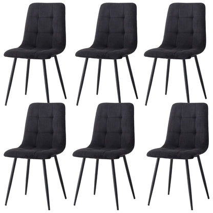 Chaise Perrine — velours, métal, design contemporain, lot de 6