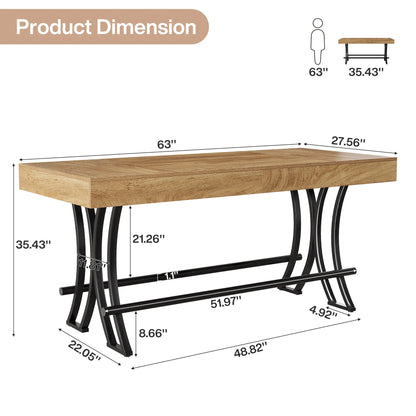 Table de salle à manger Hélène — métal, style industriel, rectangulaire