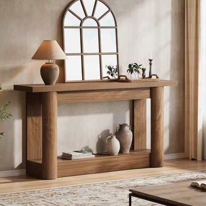 Console Christophe — métal, rangement intégré, 2 niveaux
