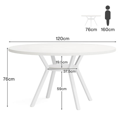 Table de salle à manger Yolande — métal, style industriel, ronde