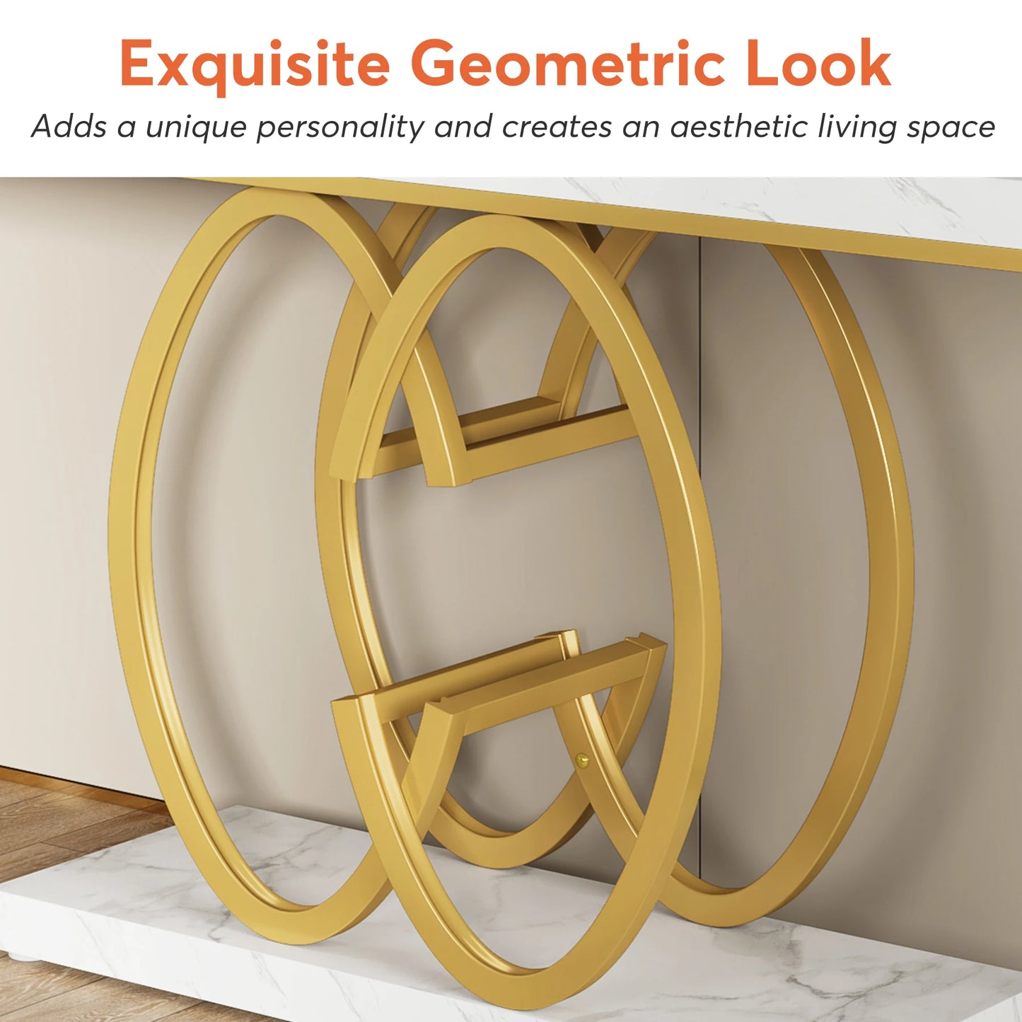 Console Maxime — finition dorée, design contemporain
