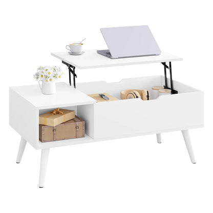 WOLTU Height-Adjustable Coffee Table Living Room Coffee Table with Hidden Storage Lifting Board Folding Table for Side and Sofa