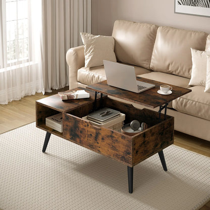 WOLTU Height-Adjustable Coffee Table Living Room Coffee Table with Hidden Storage Lifting Board Folding Table for Side and Sofa