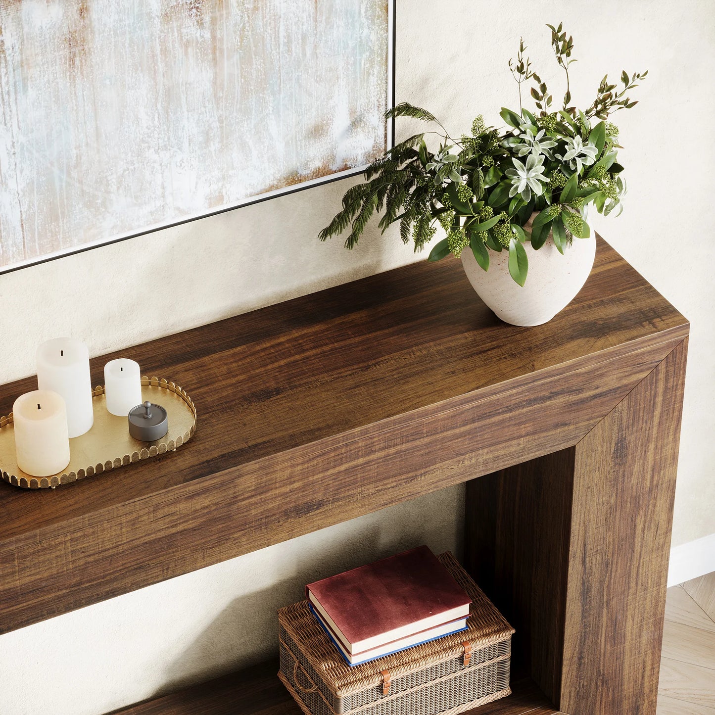 Table d'appoint Ophélie — style industriel, rangement intégré