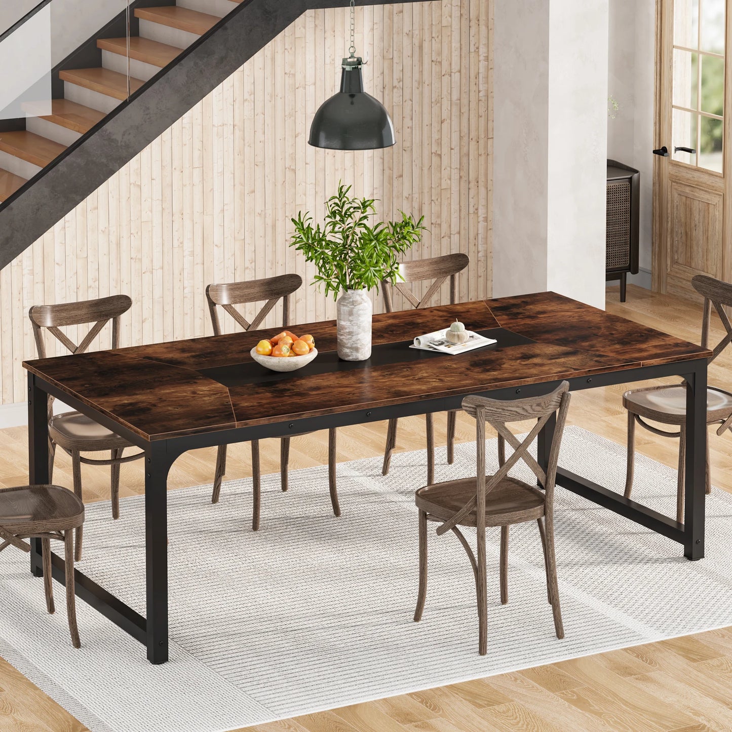 Table de salle à manger Gabriel — style industriel, rectangulaire
