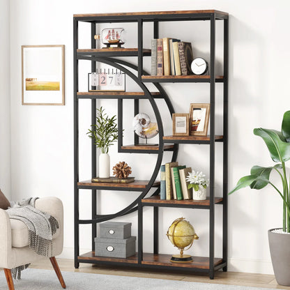 Bibliothèque Muriel — style industriel, rangement intégré, 5 niveaux, étagères ouvertes