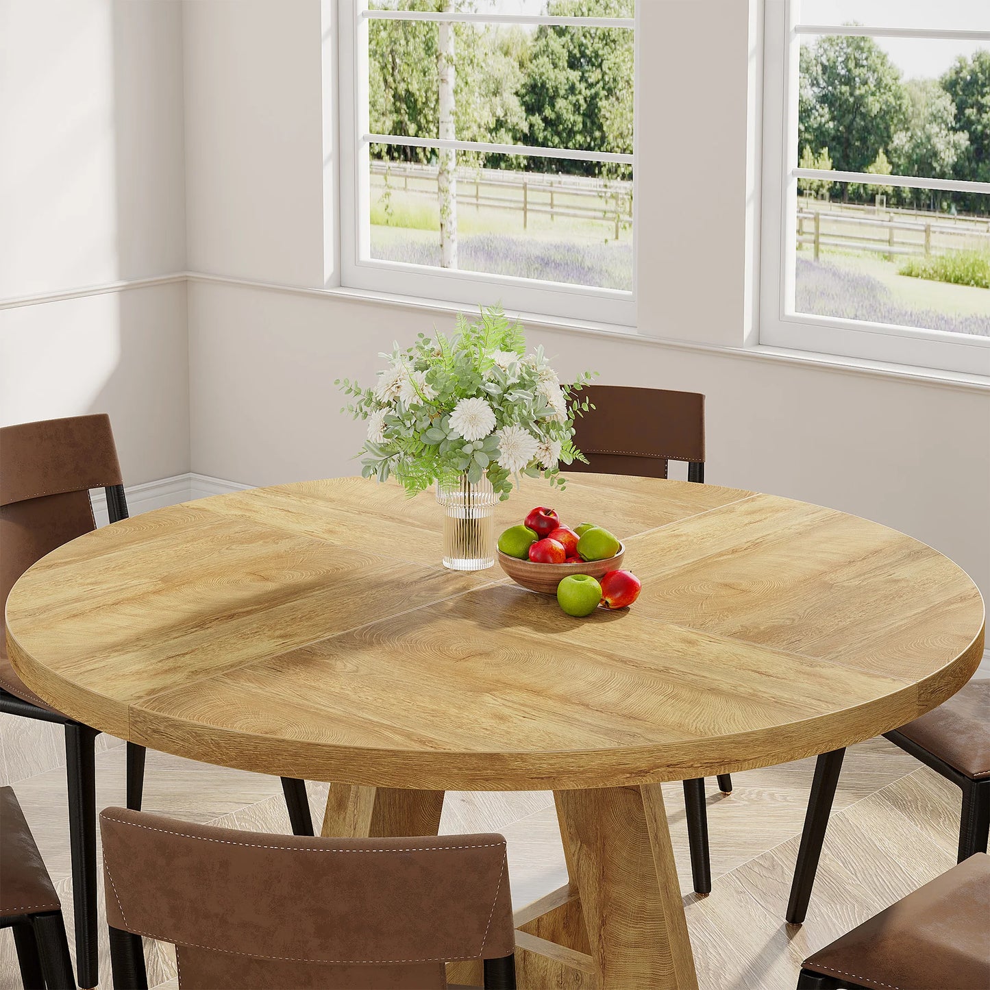 Table de salle à manger Stéphane — métal, ronde