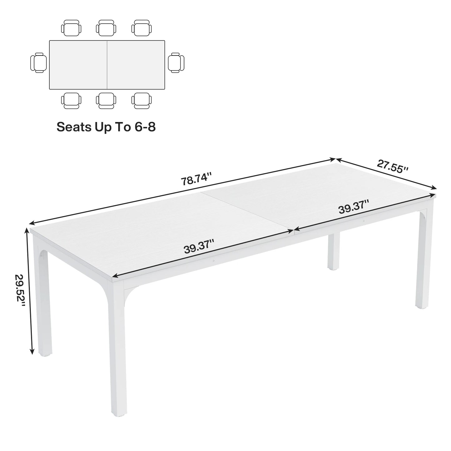Table de salle à manger Émilie — bois, style industriel, rectangulaire