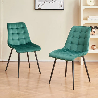 Chaise Florence — velours, métal, design contemporain, lot de 6