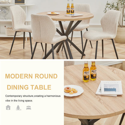 Bureau Odile — bois massif, style nordique, ronde