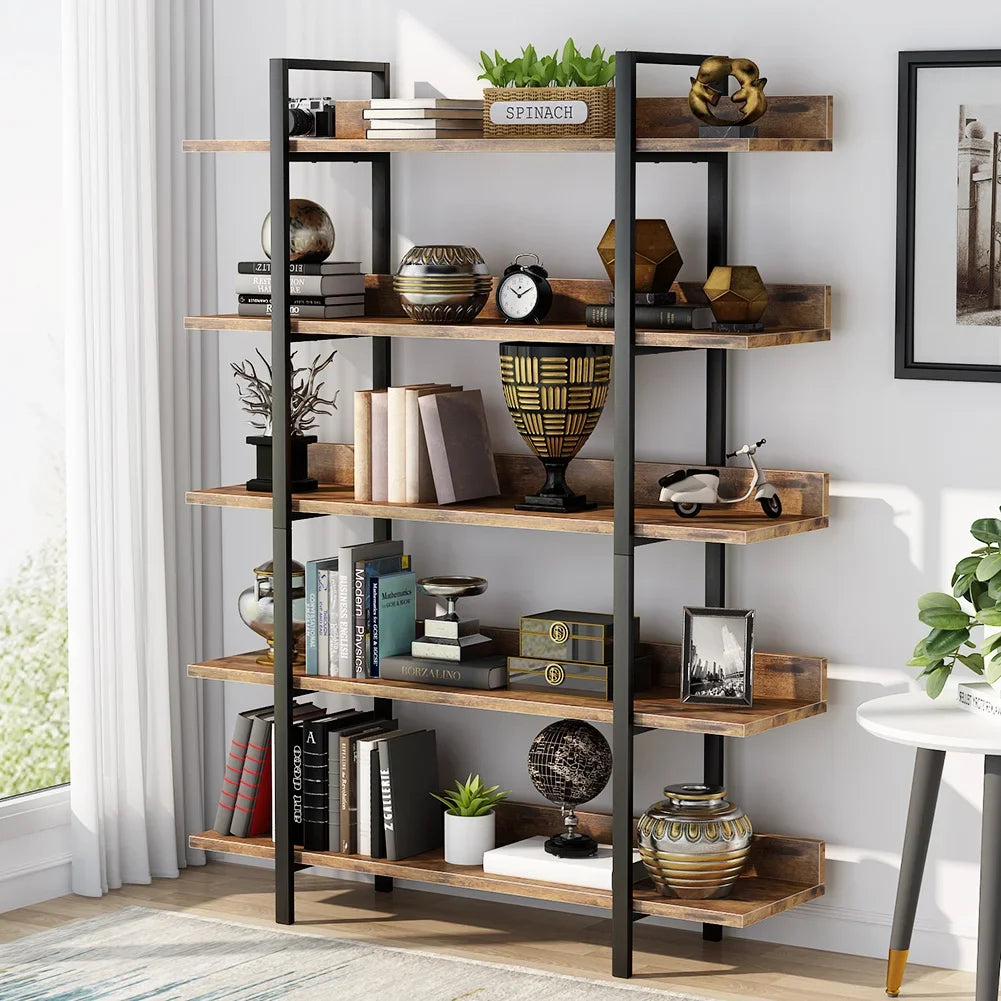 Bibliothèque Salomé — métal, style industriel, rangement intégré, 5 niveaux