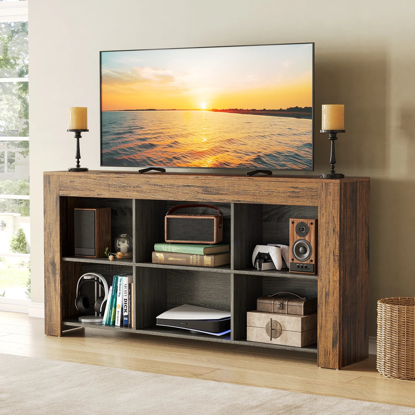 Console Antoine — bois, style industriel, rangement intégré