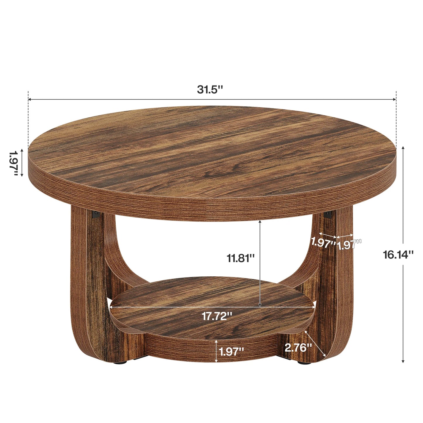 Table basse Chloé — bois, design contemporain, rangement intégré, 2 niveaux