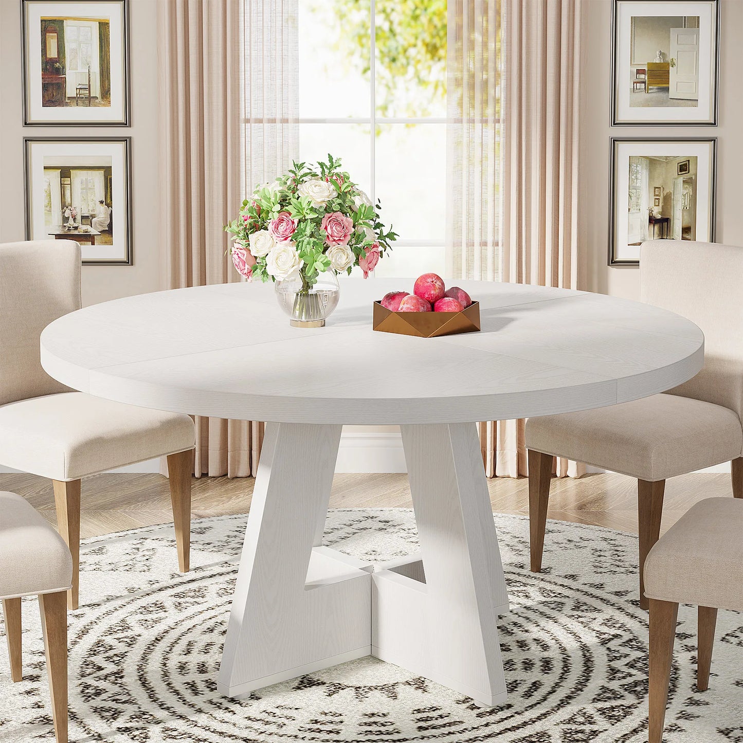 Table de salle à manger Stéphane — métal, ronde