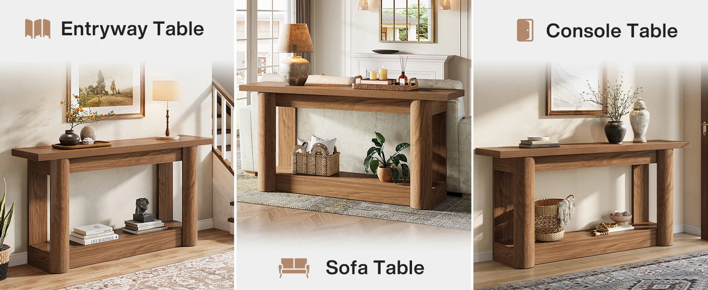 Console Christophe — métal, rangement intégré, 2 niveaux