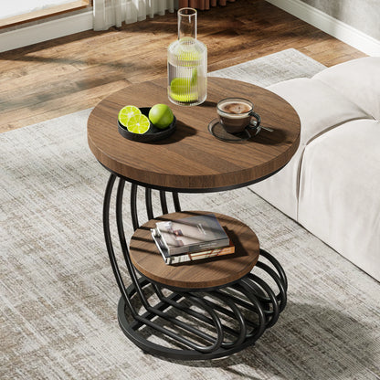 Table d'appoint Pénélope — finition dorée, marbre, design contemporain, rangement intégré
