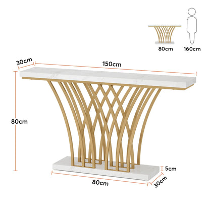 Console Priscille — finition dorée, métal, design contemporain