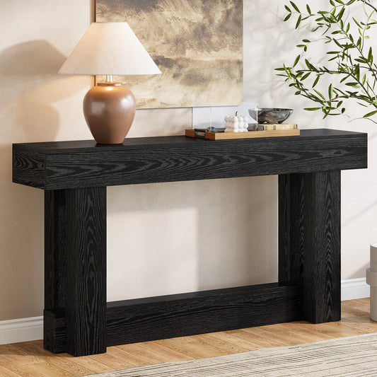 Console Géraldine — finition noir, bois, style industriel