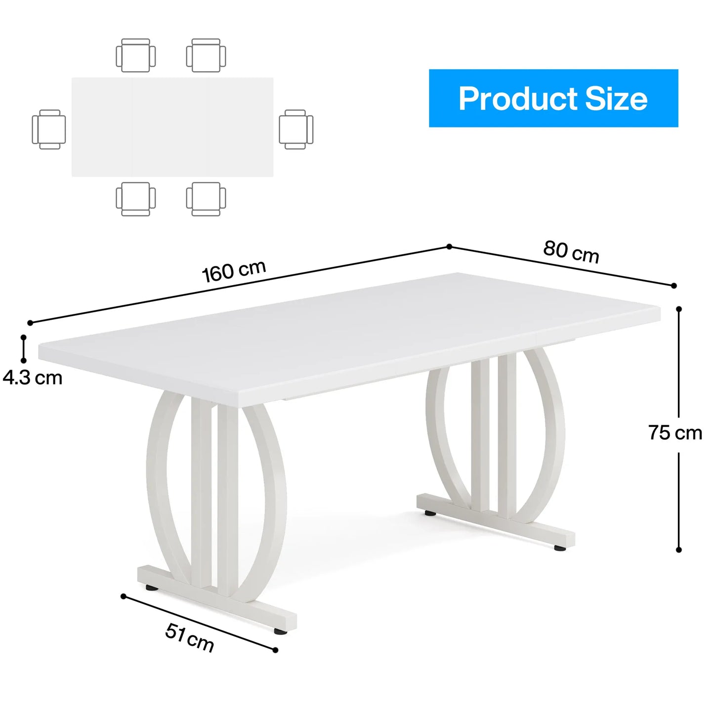 Table de salle à manger Hugo — métal, style industriel