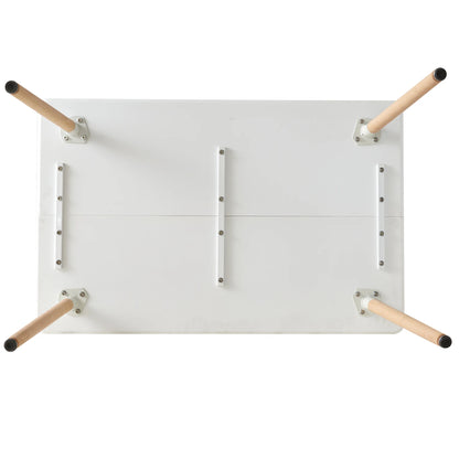 Table basse Gaëlle — finition blanche, bois, style nordique, ronde