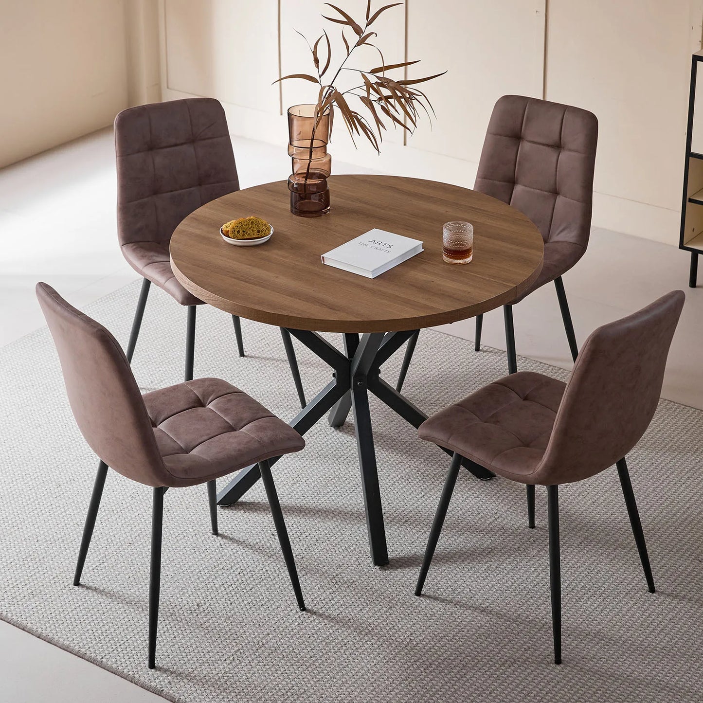Chaise Armand — velours, métal, style rétro