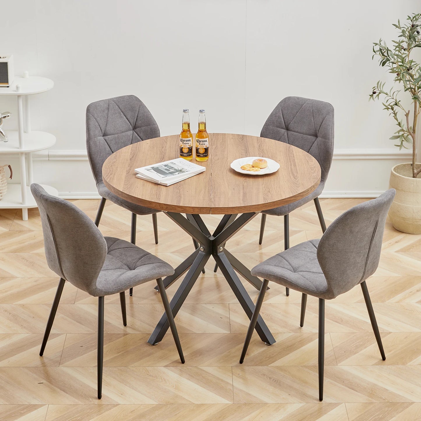 Bureau Odile — bois massif, style nordique, ronde