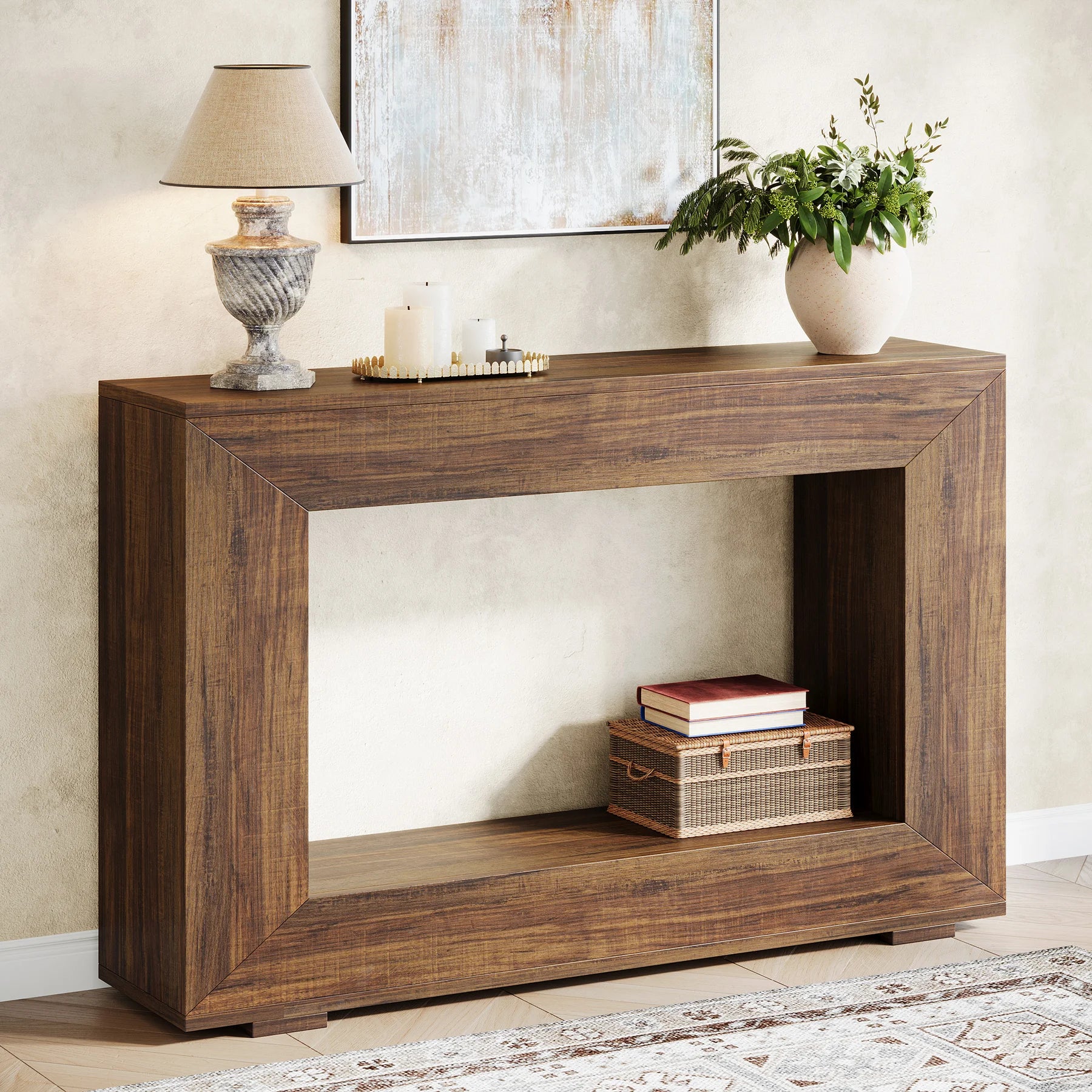 Table d'appoint Ophélie — style industriel, rangement intégré