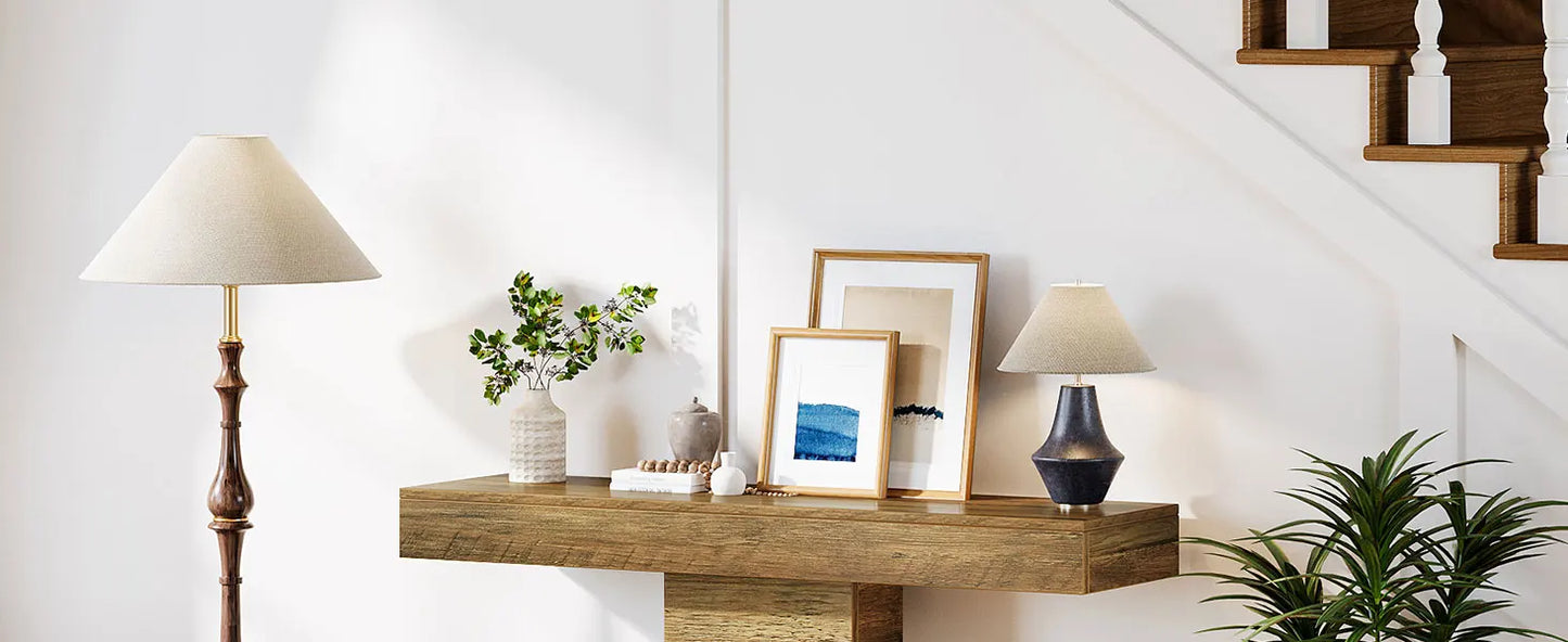 Console Jeanne — bois, métal, style industriel