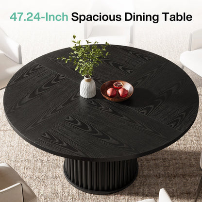 Table de salle à manger Jacinthe — finition noir, métal, ronde