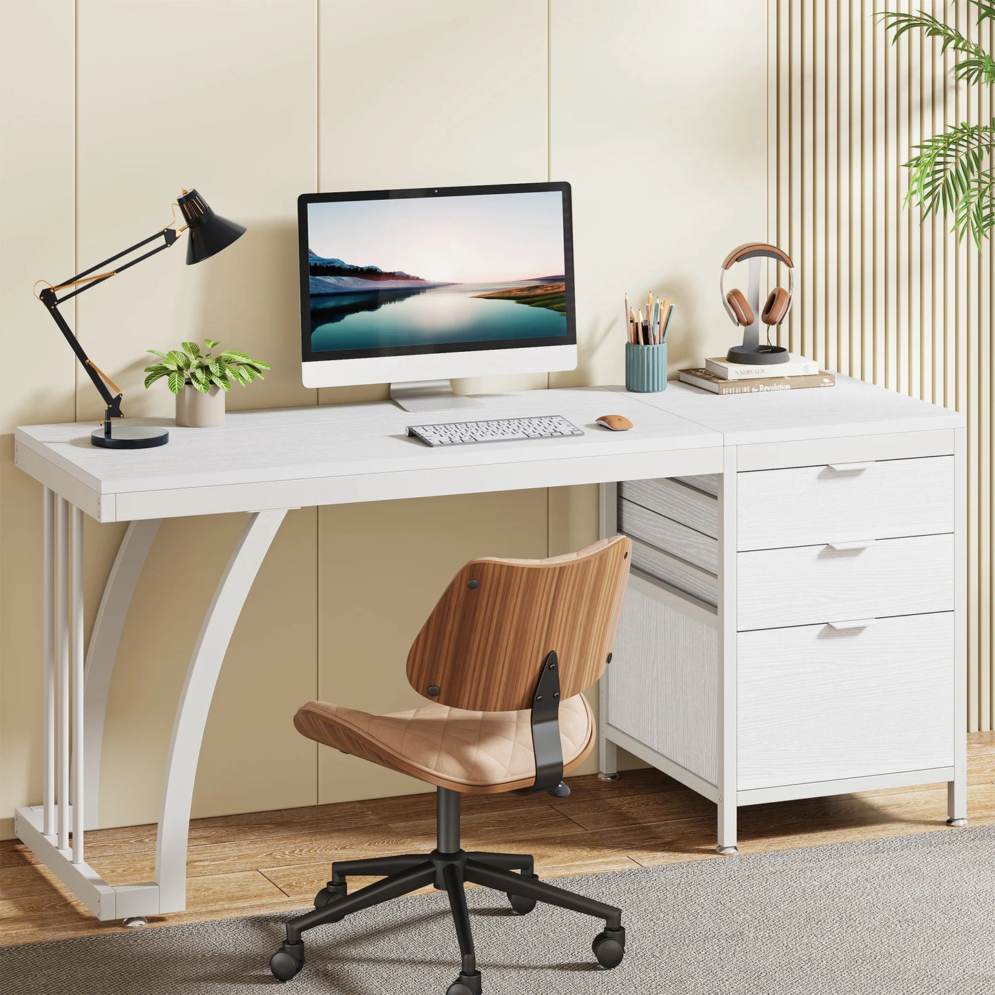 Bureau Gilles — style industriel, rangement intégré, avec tiroirs