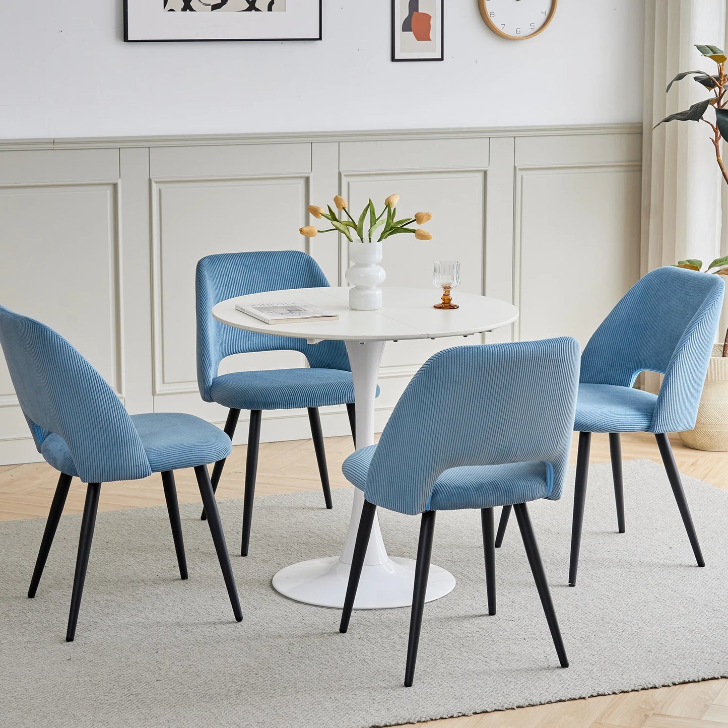 Chaise Nestor — velours, lot de 6