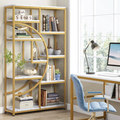 Bibliothèque Nathan — style industriel, rangement intégré, 5 niveaux, étagères ouvertes