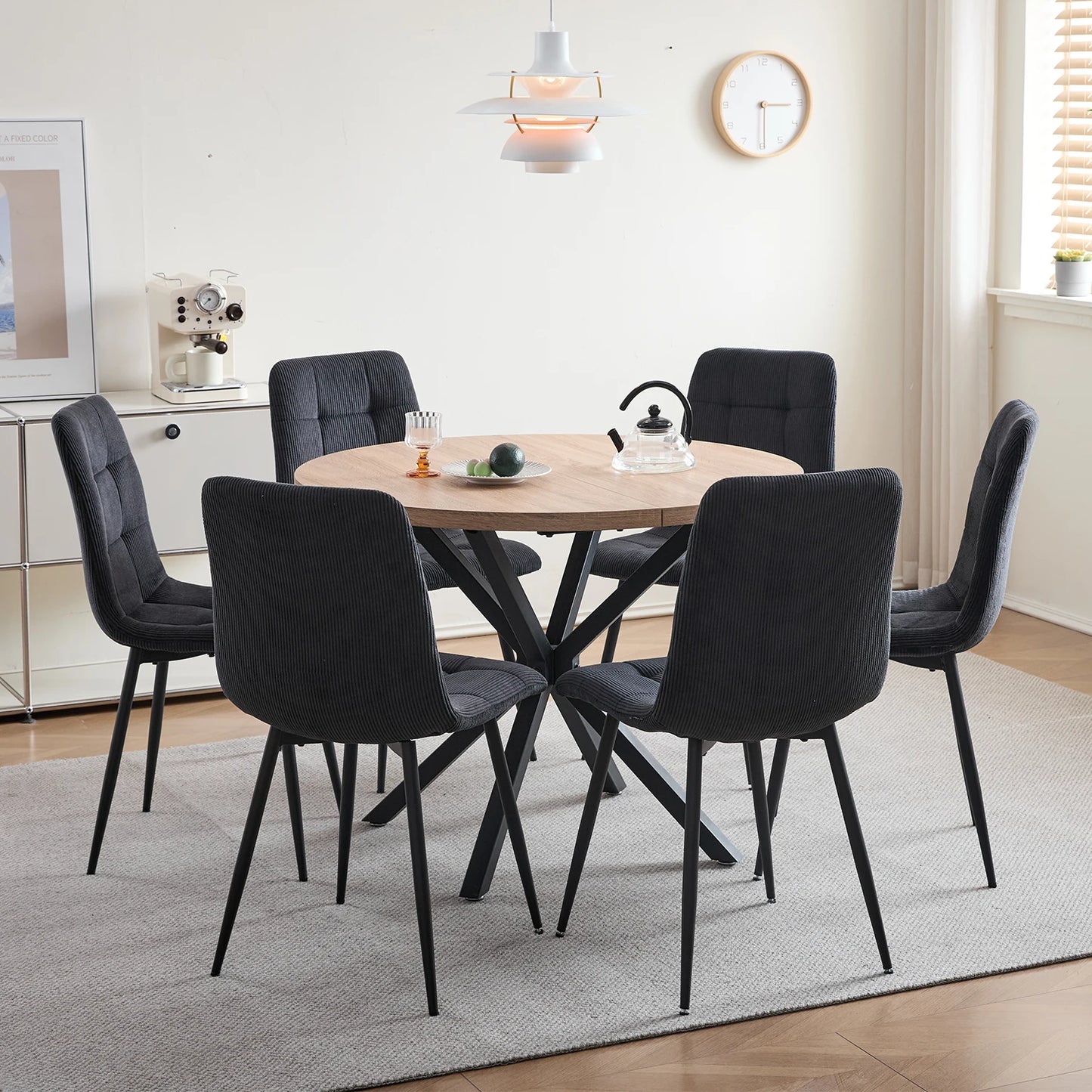 Chaise Perrine — velours, métal, design contemporain, lot de 6