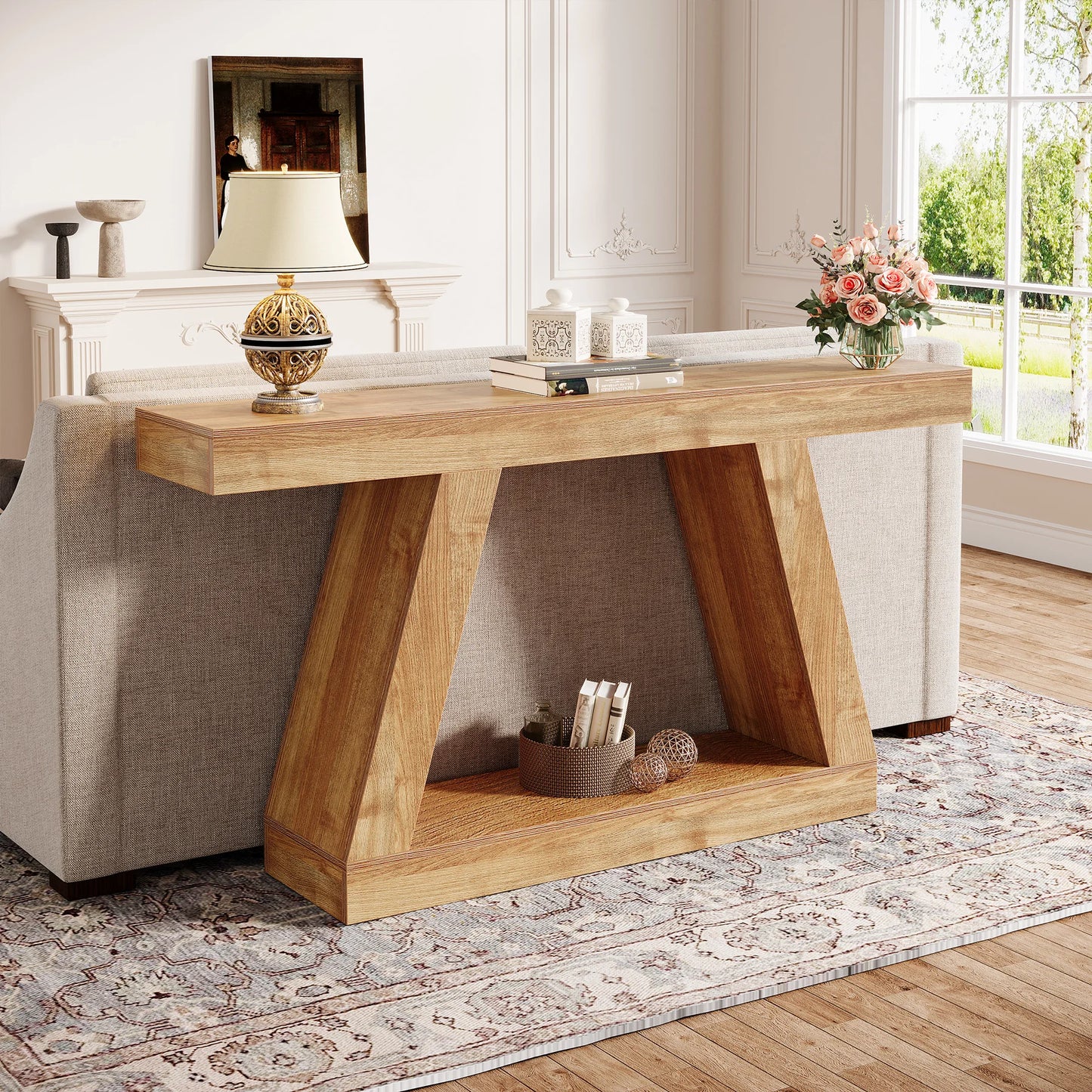 Console Karine — style industriel, rangement intégré