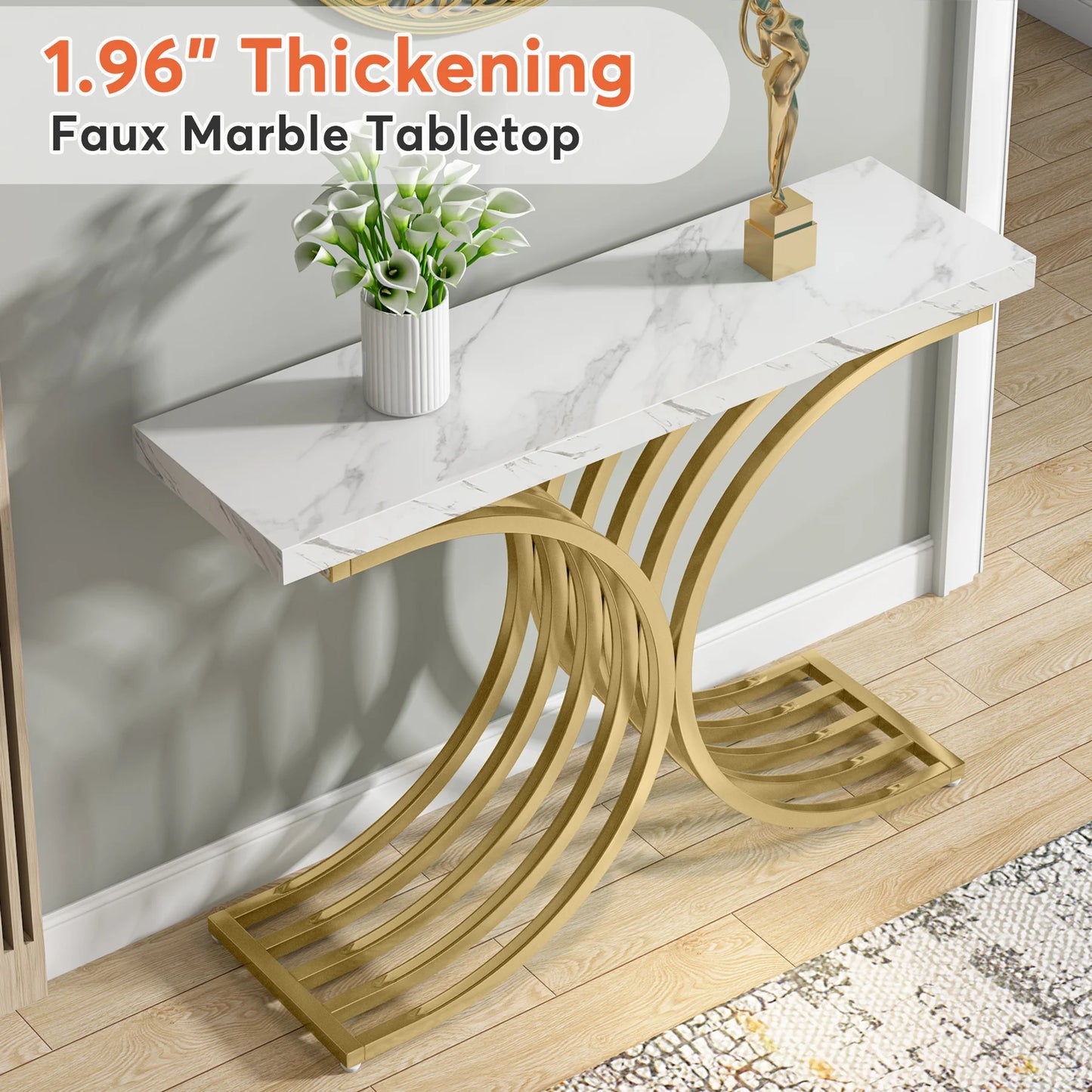 Console Maxime — finition dorée, design contemporain