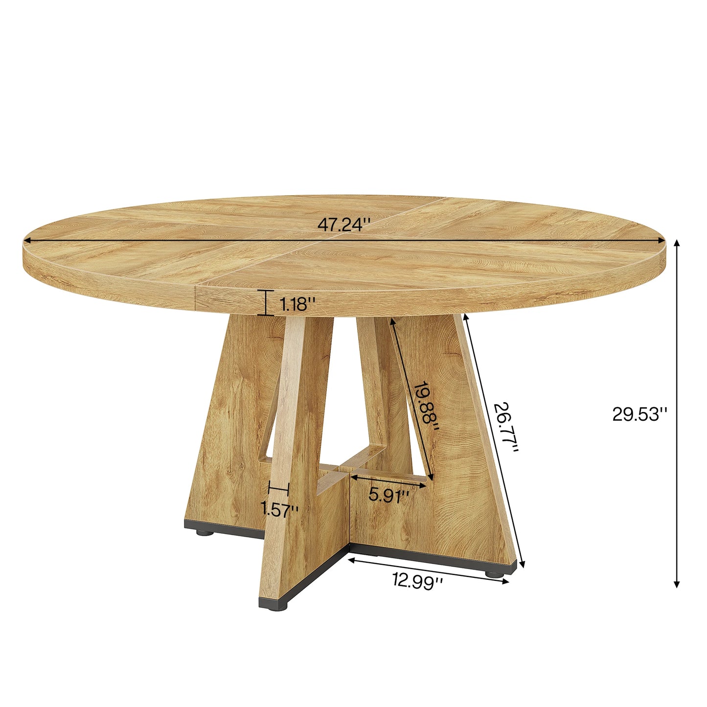 Table de salle à manger Stéphane — métal, ronde