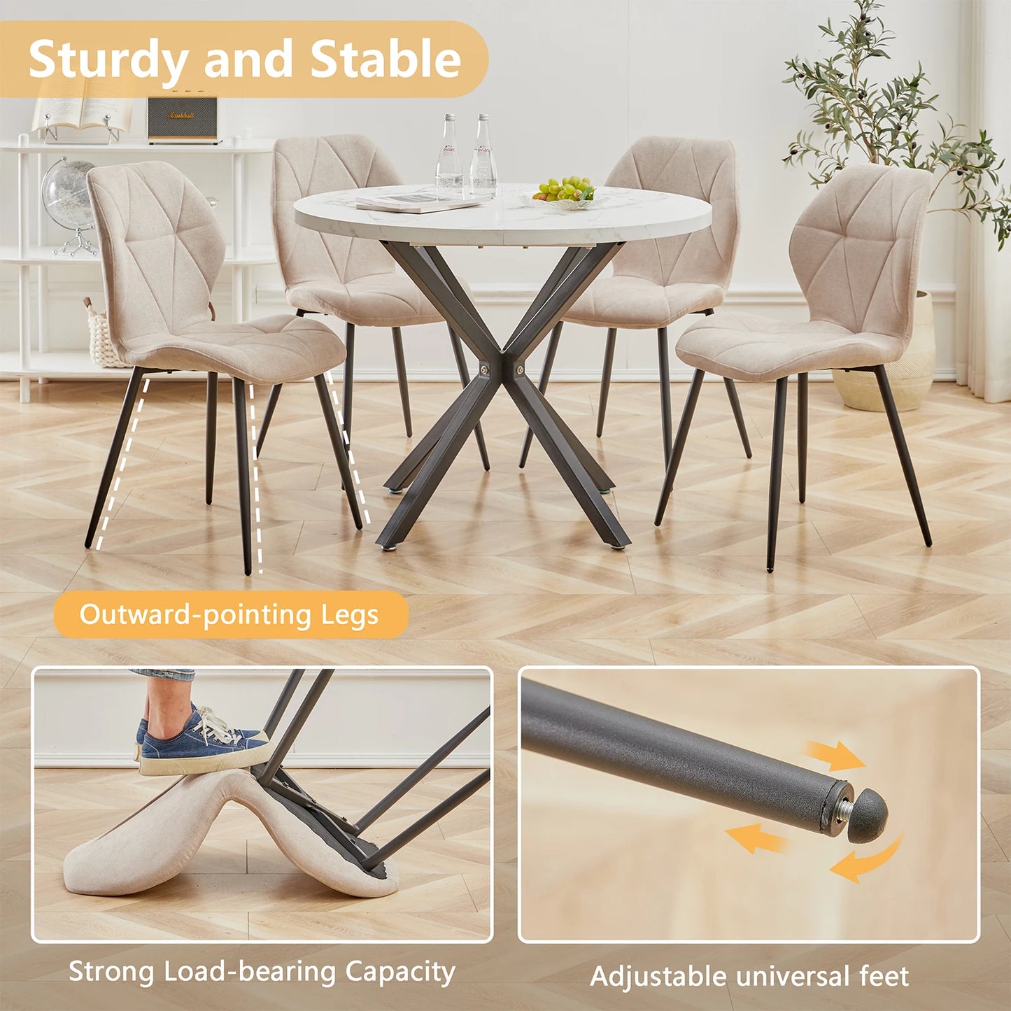 Chaise Valère — métal, lot de 6
